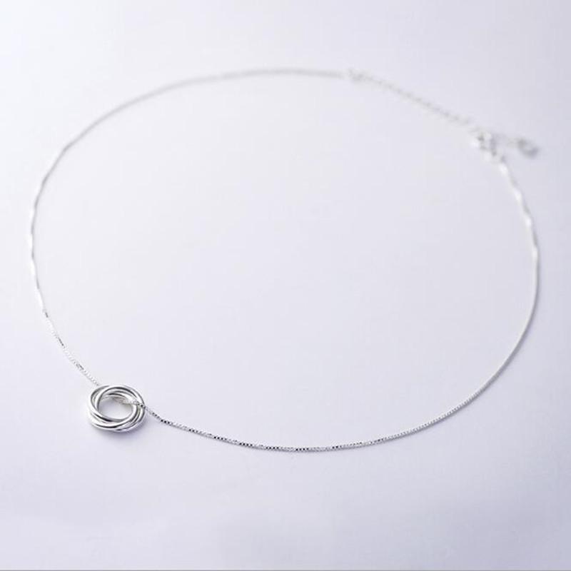 Personality Popular Fashion Temperament 925 Sterling Silver Jewelry Tricyclic Love Simple Clavicle Chain Pendant Necklaces XL129