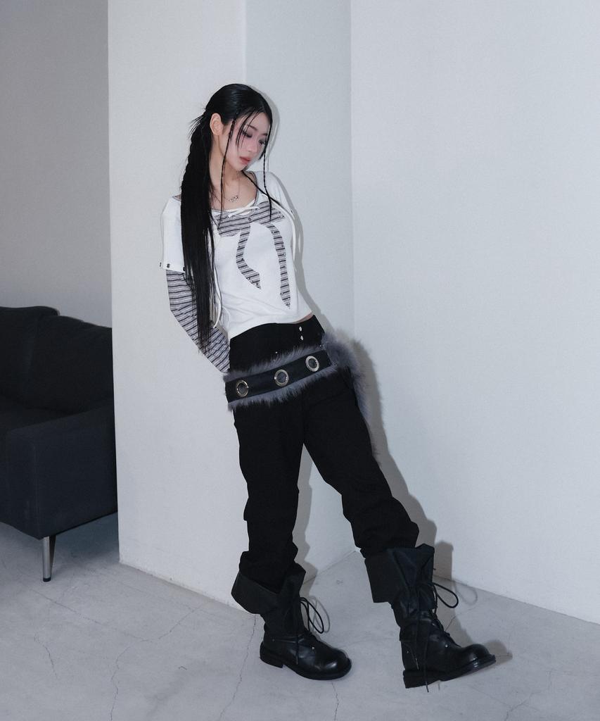 Chelikwili Metalic Stud Boots Cut Pt - Black