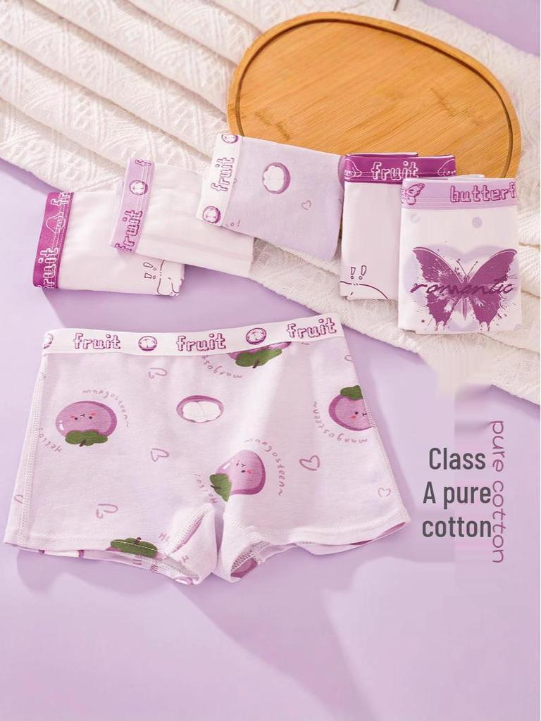 Girls' Pure Cotton Antibacterial Boxer Shorts - Comfortable Toddler & Little Girl Underwear