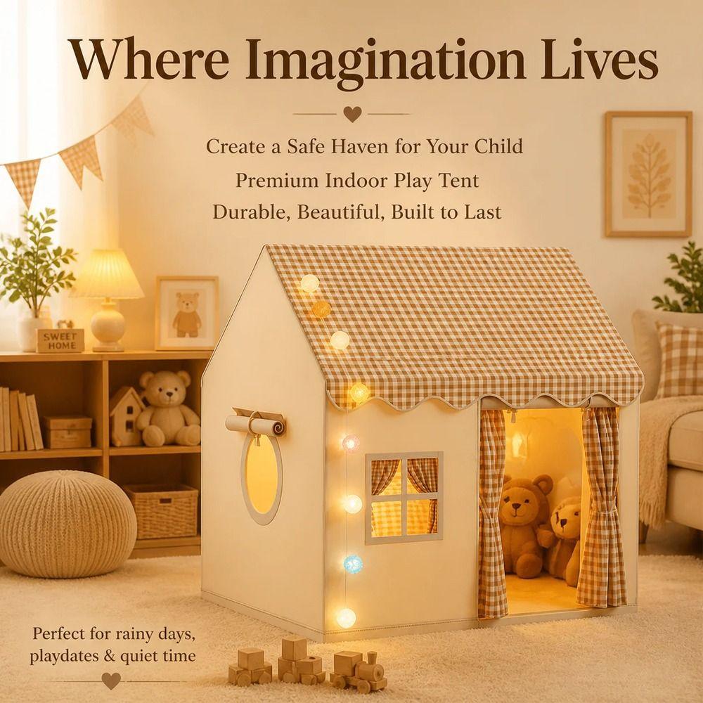 Double Curtains Kids Play Tent Foldable Toddler Tent Gifts Children's Castle Tent  Children Toys