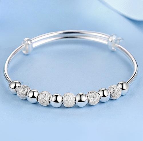 Fashion 925 Silver Cuff Bracelet For Woman Open Luxury Leaf Shaped Adjustable Charm Bangle Bracelets Party Jewelry Gift