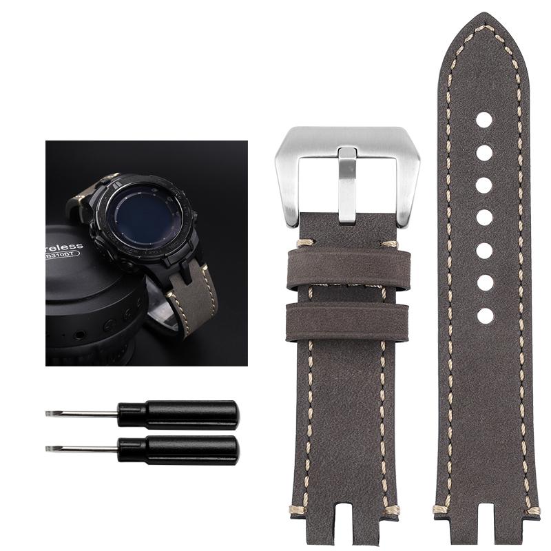 Für Casio Armband PRG-300 PRW-3000 PRW3000/3100/6000/6100Y PROTREK Serie Vintage Rindsleder Kopfband Uhrenarmband Armband mit Werkzeugen