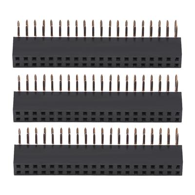 Raspberry Pi için 3 adet 2 X 20 Pin 2.54mm Hatve Dişi Çift Sıralı Dik Açılı Pin Başlığı