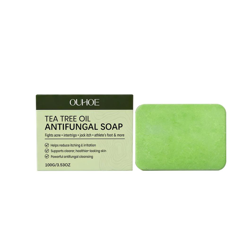 OUHOE Tea Tree Body Soap Bar For Daily Cleansing Moisturizing Skin Soft Smooth Refreshing Bath Shower Soap 100g