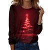 Women's Fashion Casual H Printed V-Neck Long Sleeve Decorative Button T-Shirt Tops