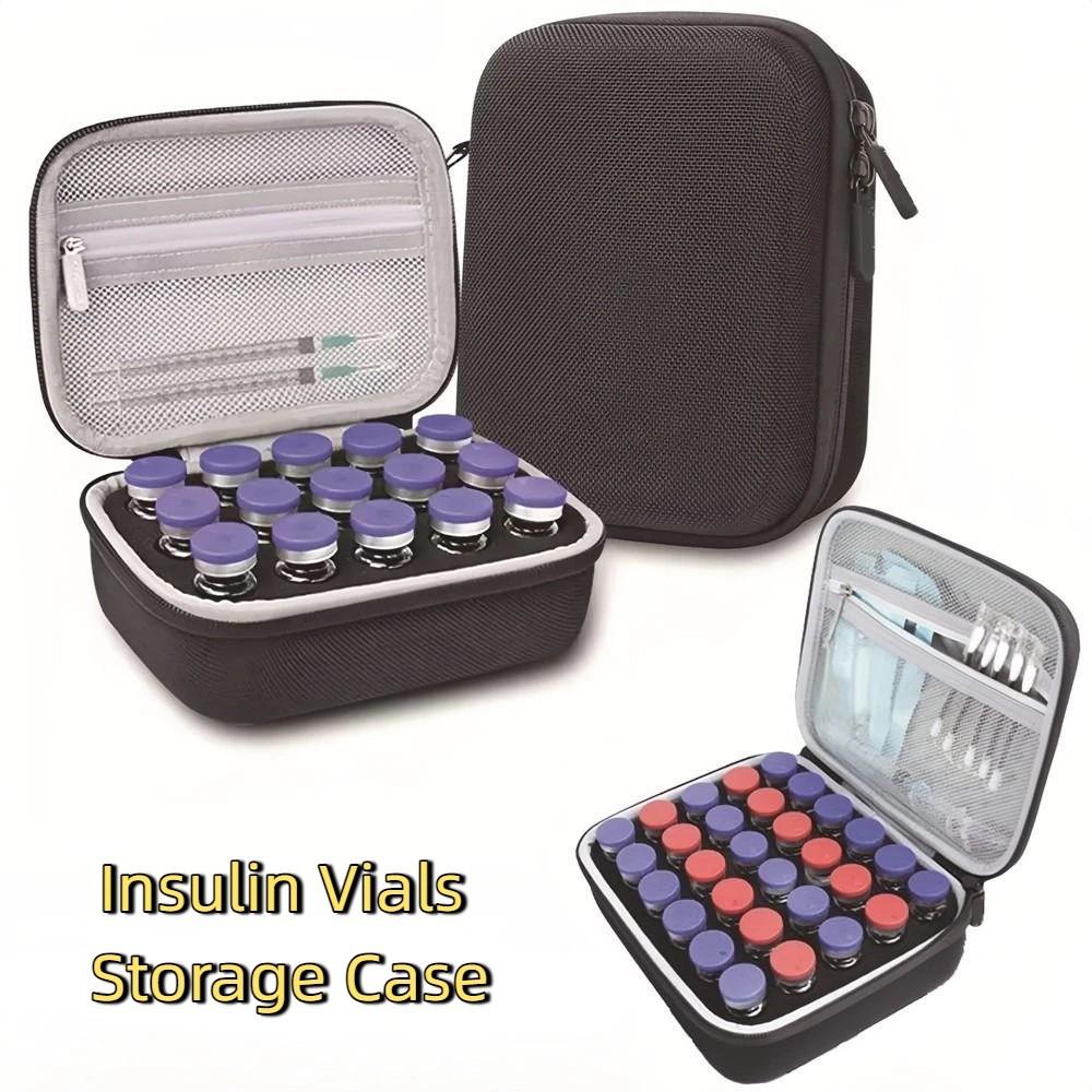 Portable 10ML Insulin Vials Storage Case Large Capacity EVA Insulin Case Wear-resistant Waterproof Insulin Organizer Diabetics