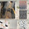 Gradient Marble Ink Texture Shower Curtain Waterproof Colorful Abstract Geometry Bath Curtain Bathroom Decor Curtain With Hooks