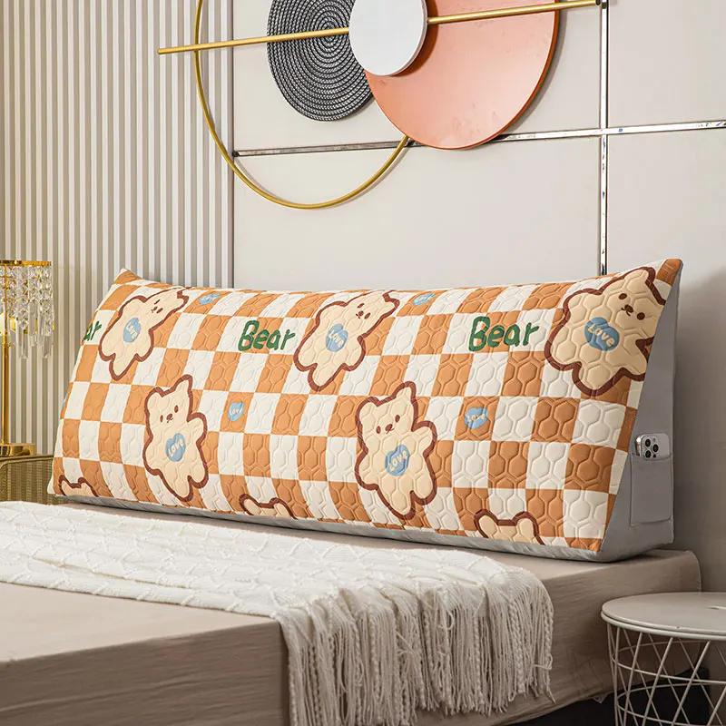 Cooling Latex Cushion Big Wedge Adult Backrest Removable Washable Sofa Reading Pillow Long Headboard Pillow for Bed Decor
