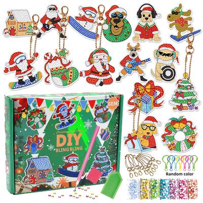 Zestaw farb diamentowych DIY 5D Brelok do torby Santa Xmas Tree Akcesoria Ręcznie robione świąteczne dekoracje Xmas