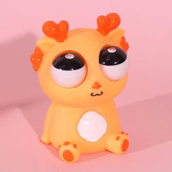 Herausspringender Augen Drache Quetschspielzeug Angst Stressabbau Sitzender Cartoon Drache Knet-Sensorisches Spielzeug Weicher Stressball Tierisches Fidget Spielzeug