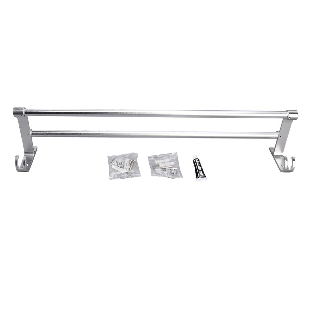 Bath Towel Bar 23in Stainless Steel Wall Mount Rustproof Strong Load Bearing Double Towel Bar for
