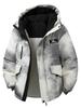 2025 Winter Men's Trendy Korean Tie-Dye Hooded Down Jacket