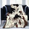 Braune Kuhmuster Flanell Fleece Decke Leicht Super Weich Gemütliche Überwurfdecke für Sofa Bett und Wohnzimmer 50"x40\"