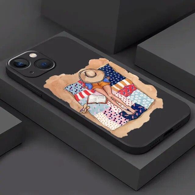 Pretty Girl Lady Phone Case For iPhone Samsung Galaxy Redmi Xiaomi Oppo OnePlus Note S A 7 8 9 10 11 12 13 14 20 21 22 23 53 54 Pro Max Plus Ultra