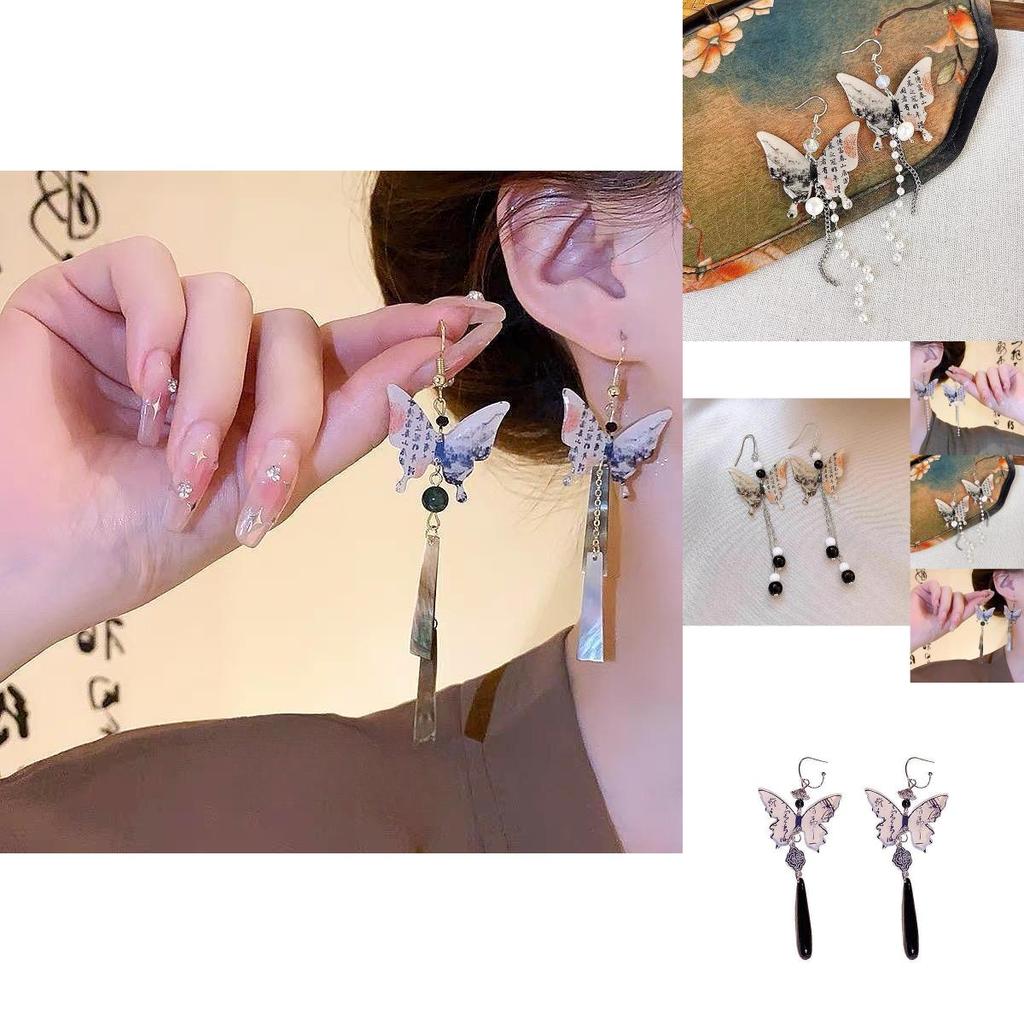 Trendy New Chinese Style Earrings Alloy Material Unique Design Silver Color