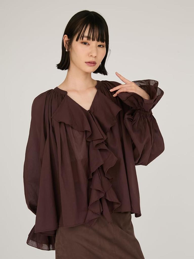 Emi Cotton Voile Chiffon Free Size Blouse, 13WFB254019, Women's, BUR,