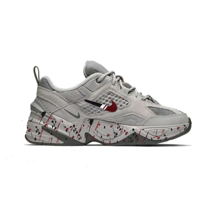 Nike M2K Tekno SP Low top Chunky Sneakers Unisex Gray Red Black BV0074-001(Team56-)