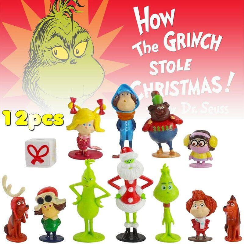 12 ks Grinch akční figurka hračky vánoční dárek dort ozdoba mini model panenka dekorace
