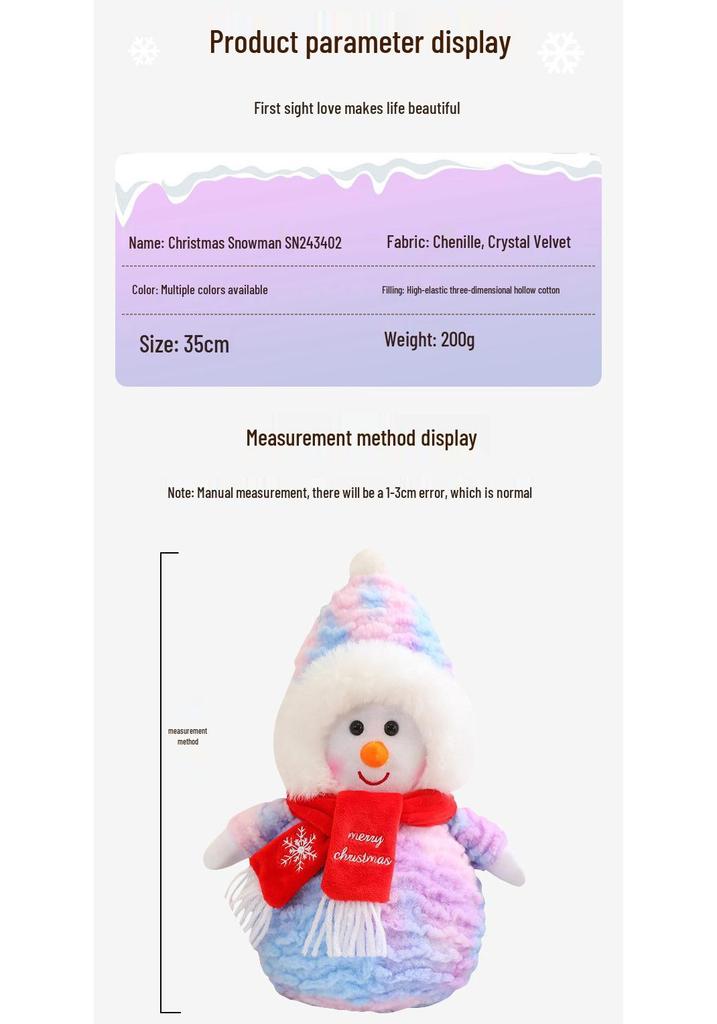 Christmas Snowman Plush Doll Ornament