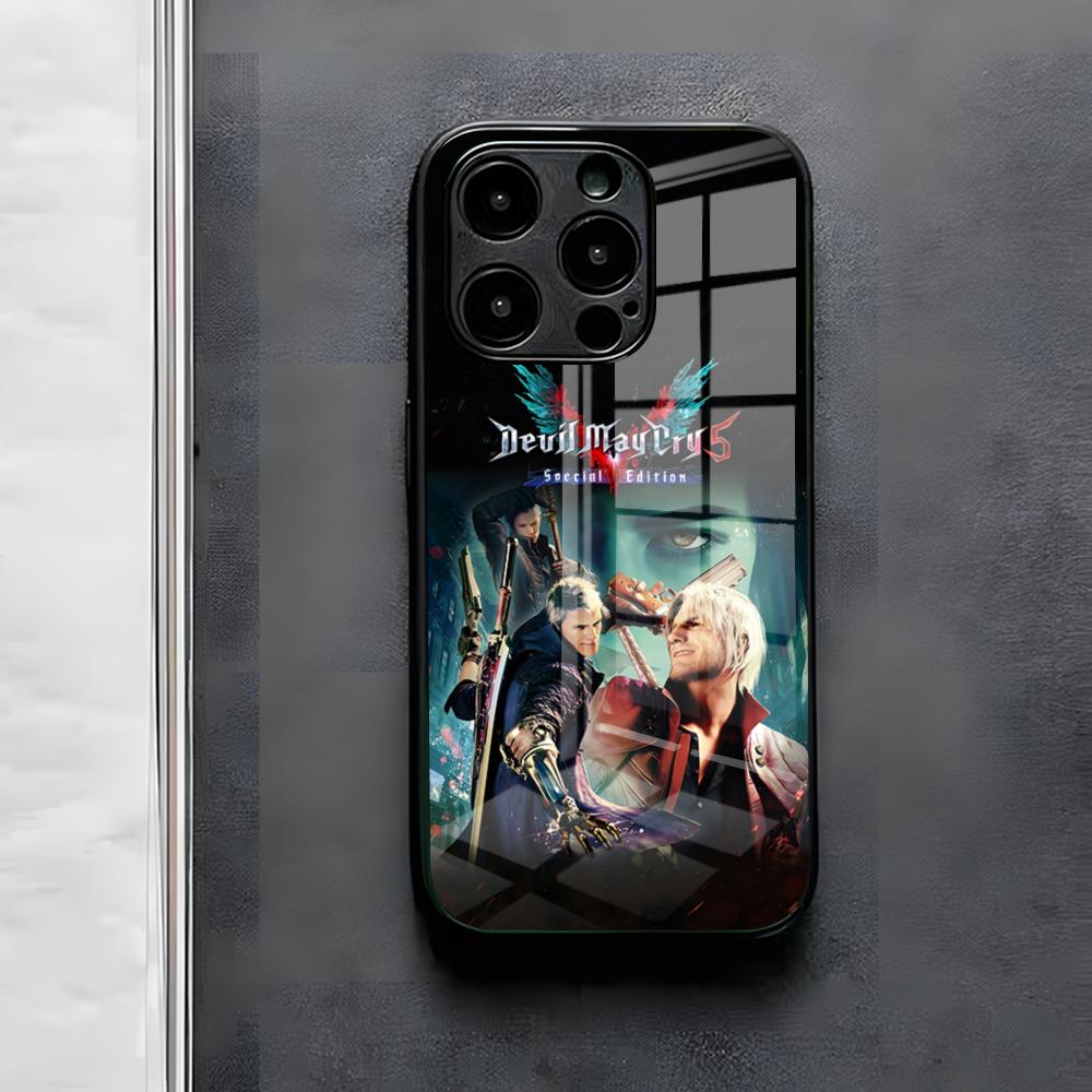 Game D-Devil May Cry DMC Phone Case For IPhone 17 Air 16 E Pro Max 15 14 13 Mini 12 Pro 11 Max Plus Black Glass Cover