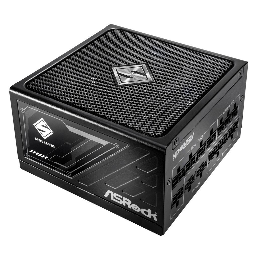 ASRock Steel Legend PC Power Supply Unit for 1000 PCIe 80PLUS GOLD ATX Full 12V to 2x6 Cable Included SL-1200G Next-Gen GPUs, 5.1 Support, 3.1