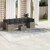 Vidaxl 8-Cz. Garden Furniture Set With Cushions, Grey, Poly Rattan