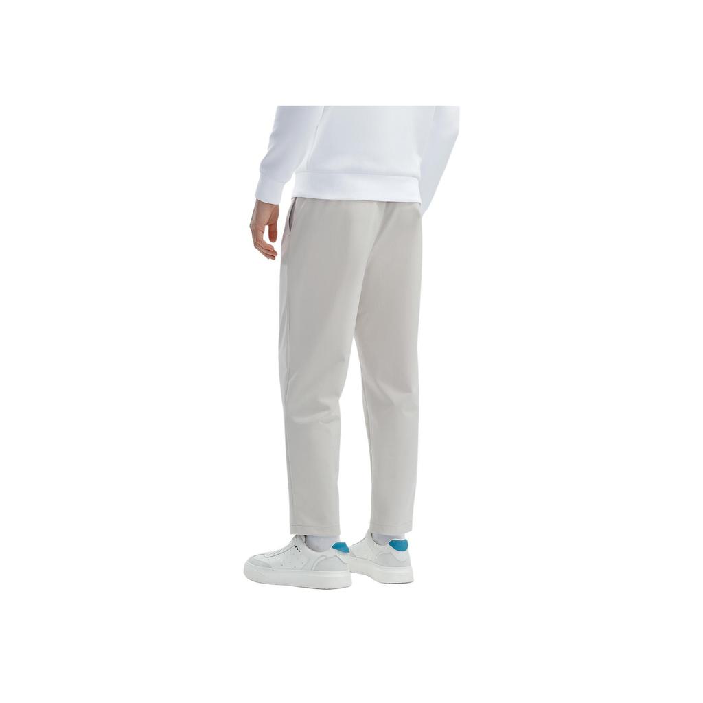 Fila Einfarbige gewebte Cropped-Freizeithose mit geradem Bein für Herrenunterteile Wolken-Grau F11M412804F-GY