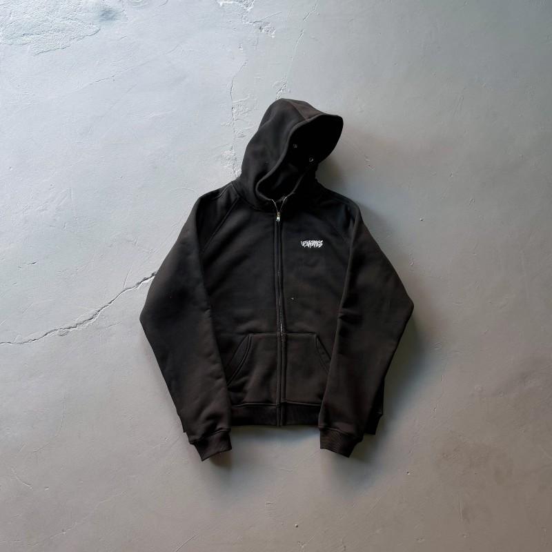Mens Hooded Zip-Up Sweatshirt Set With Patchwork Design Cotton Blend Streetwear Outfit Fall