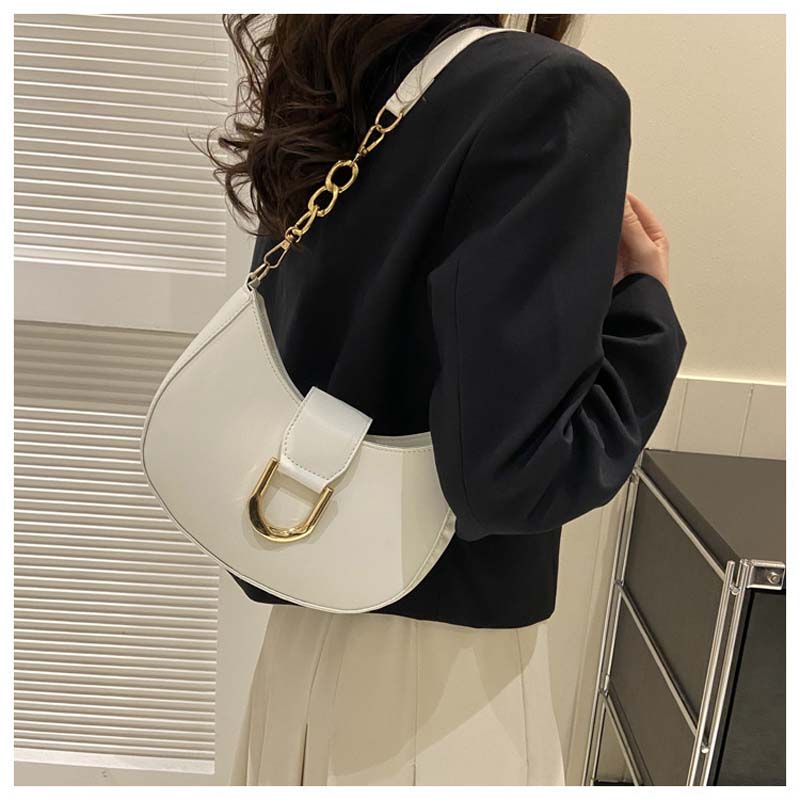 Fashionable Solid Color Shoulder Bag Women Handbag Female Small Underarm Bags Tote Purses
