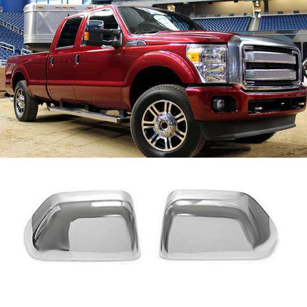 1 Pair Chrome ABS Rearview Mirror Covers for Ford F-Series