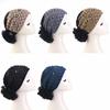 Casual Lace Embroidered Turban Hat Floral Beaded Ready To Wear Muslim Chemo Cap Vintage Lace Pearl Lace Bonnet Female
