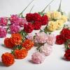 Long Stem Artificial Carnation Bouquet - 5 Heads for Home & Hotel Decor