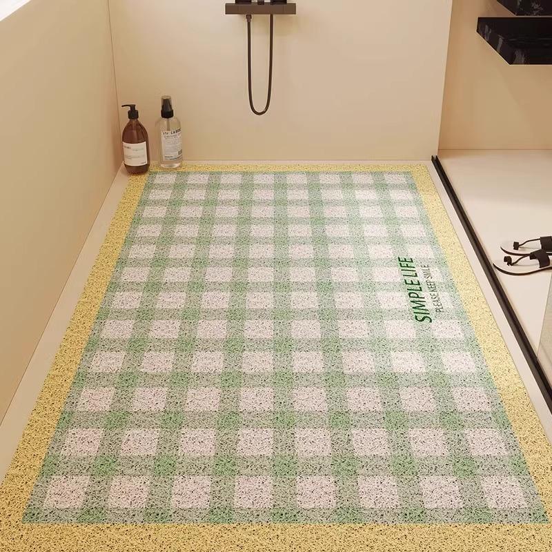 Bathroom Non-Slip Mat Can Be Cut Silk Ring Toilet Floor Mat Hollow Anti-Drop Drain Mat Children'S Shower Bath Foot Mat