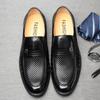 Fashion Summer New Designer Hallow Out Leather Shoes for Men Fashion Casual Soft Sole Men's Dress Shoes Solid Color Loafers Male
