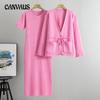 Women's Sweater Autumn Plus Size Casual Loose Fashion Cardigan Long Dress Suit