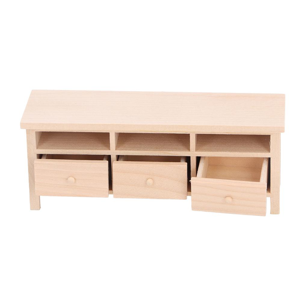 Miniature TV Cabinet Simulation Drawers Design Decorative Wooden Furniture Model for 1Celsius12