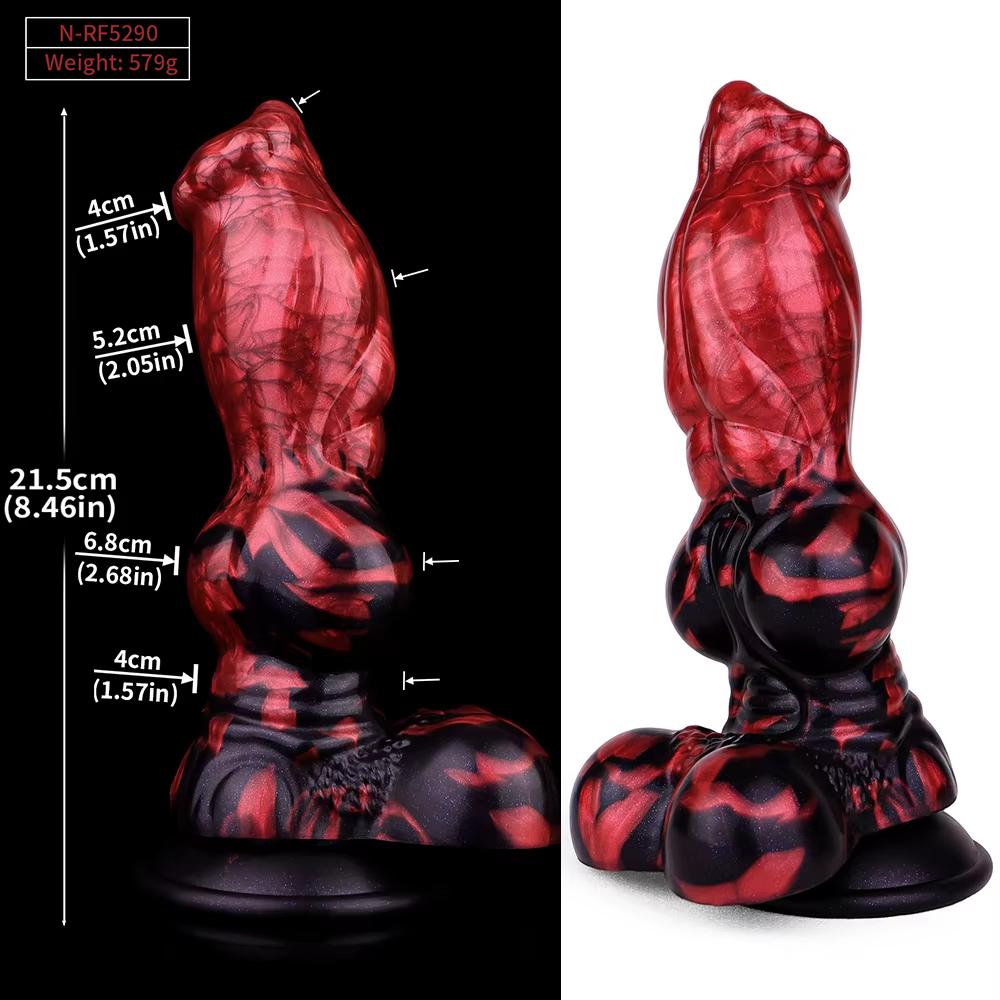 NNSX Big Dog Knot Dildo With Strong Suction Cup Anal Plug G-Spot & Prostate Stimulator Sex Toy for Male Female Pleasure