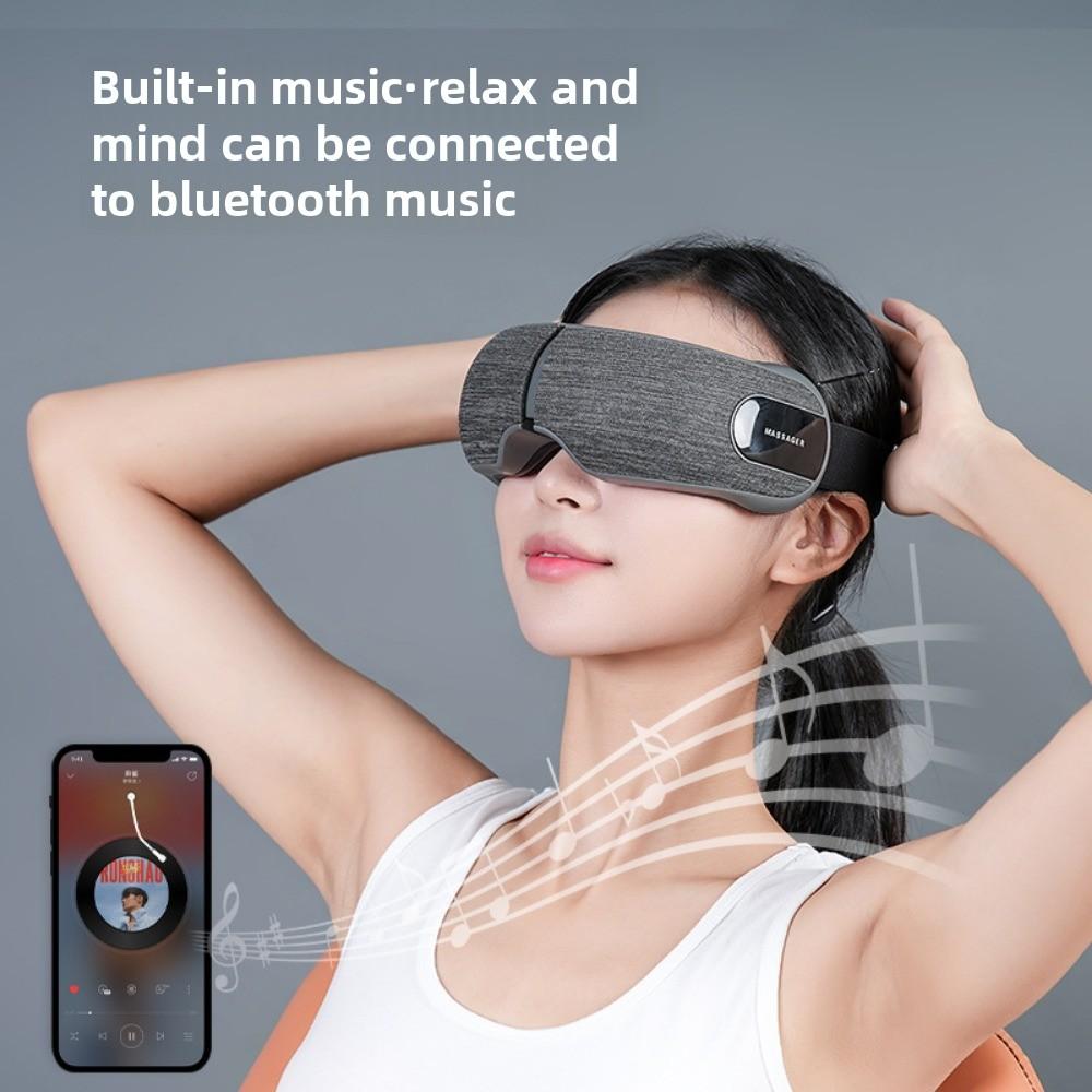 Eye Airbag Massager, Rechargeable Electric Hot Compress Eye Protector, Bluetooth Music Sleep Meter