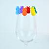 Silicone Pineapple Wine Glass Markers, Set of Six