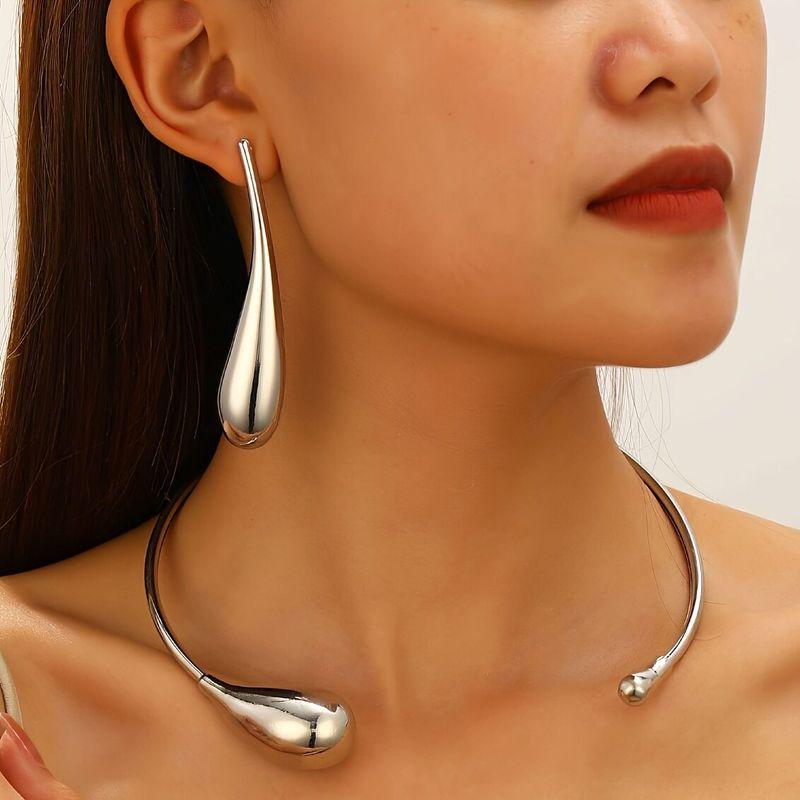 European and American Cross-Border Personalized Geometric Metal Glossy Spring Open Choker Bracelet for Women Punk Simple Necklace Choker
