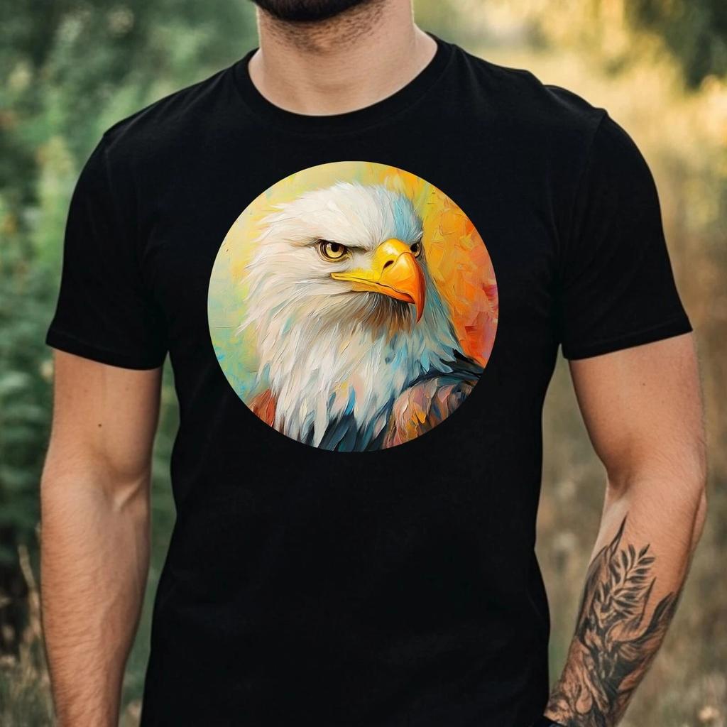 T-Shirt Herren Adler Portrait Motiv Baumwolle Größe XS bis 5XL