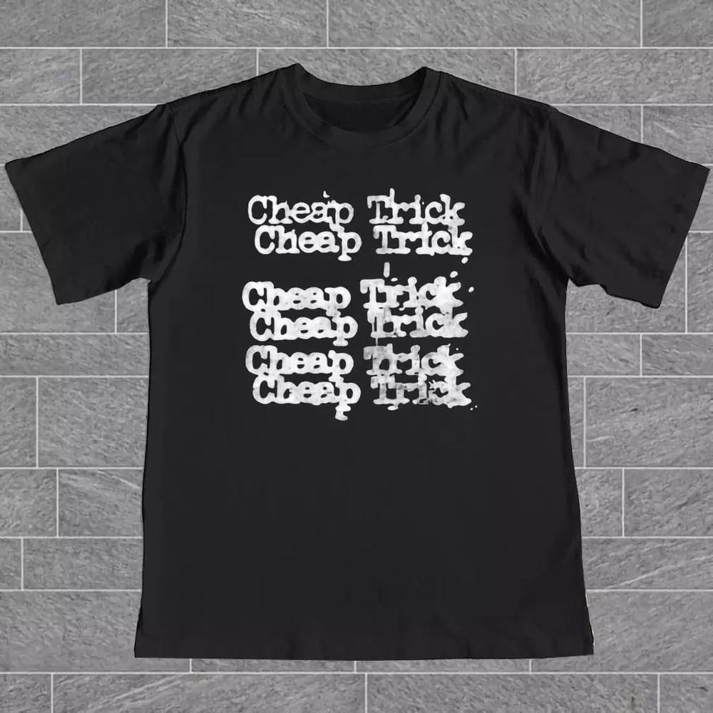 

Hot Cheap Trick Stacked Logo TShirt Short Sleeve Black S5XL Unisex CH216 Unisex T-Shirt S