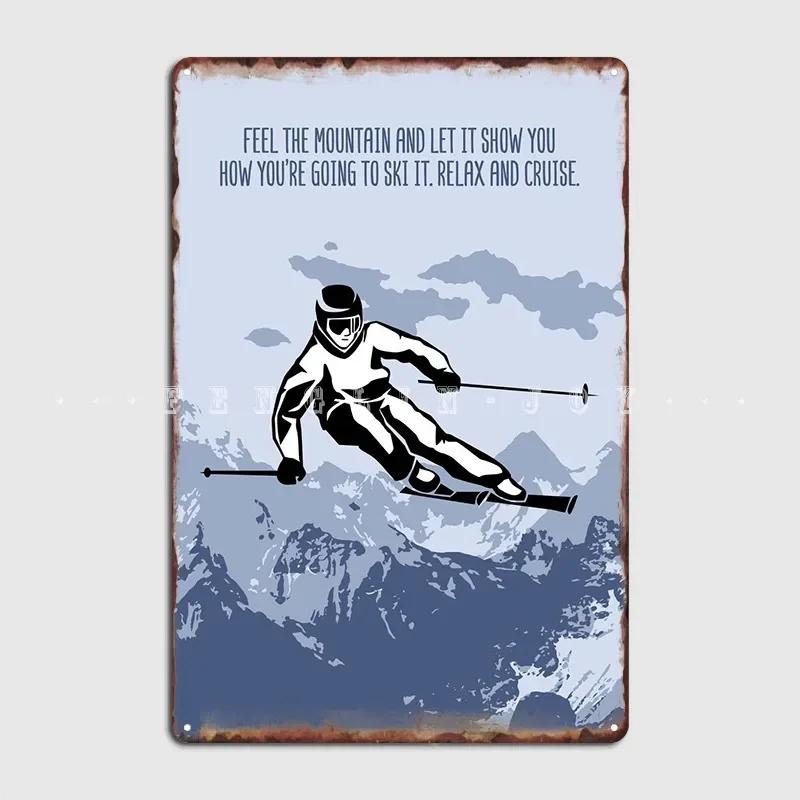 Ski Winter Sports Wall Art Metal Sign Club Home Create Painting Dcor Pub Garage Tin Sign Poster
