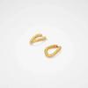 Fashion Personality Simple Brass Plated 18K Real Gold Irregular Section U-Shaped Ear Buckle Earrings Niche Earrings Women