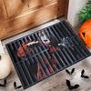 Halloween - Style Pattern Door Mat, Skeleton Pumpkin Head Welcome Mat, Scary Clown, Highly Atmospheric Entryway Rug