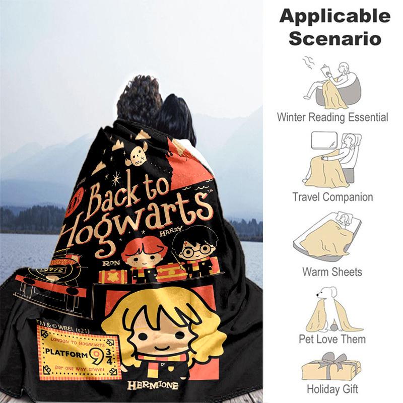 1pc Back To Hogwarts Platform 9 3/4 Cartoon Blanket,Portable Throw for Travel & Camping, All Season Cozy Blanket,Ideal Gift