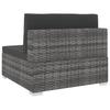 Modular Medium Sofa with Cushions Poly Rattan Grey