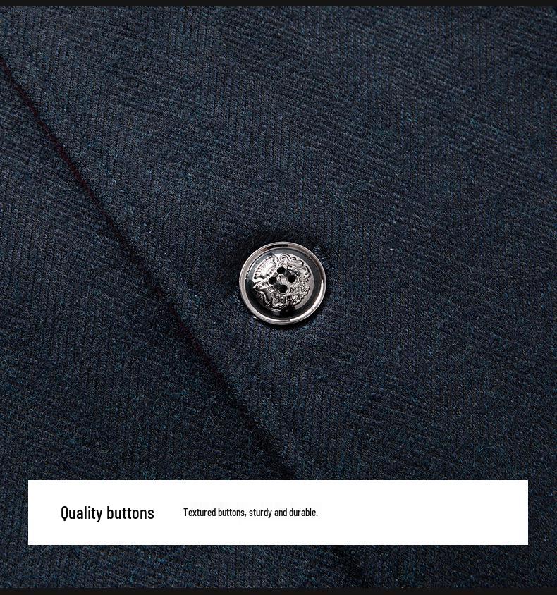 Men’s Autumn & Winter Business Woolen Jacket - Stand-up Collar, Thickened Fashion Coat for Middle-Aged