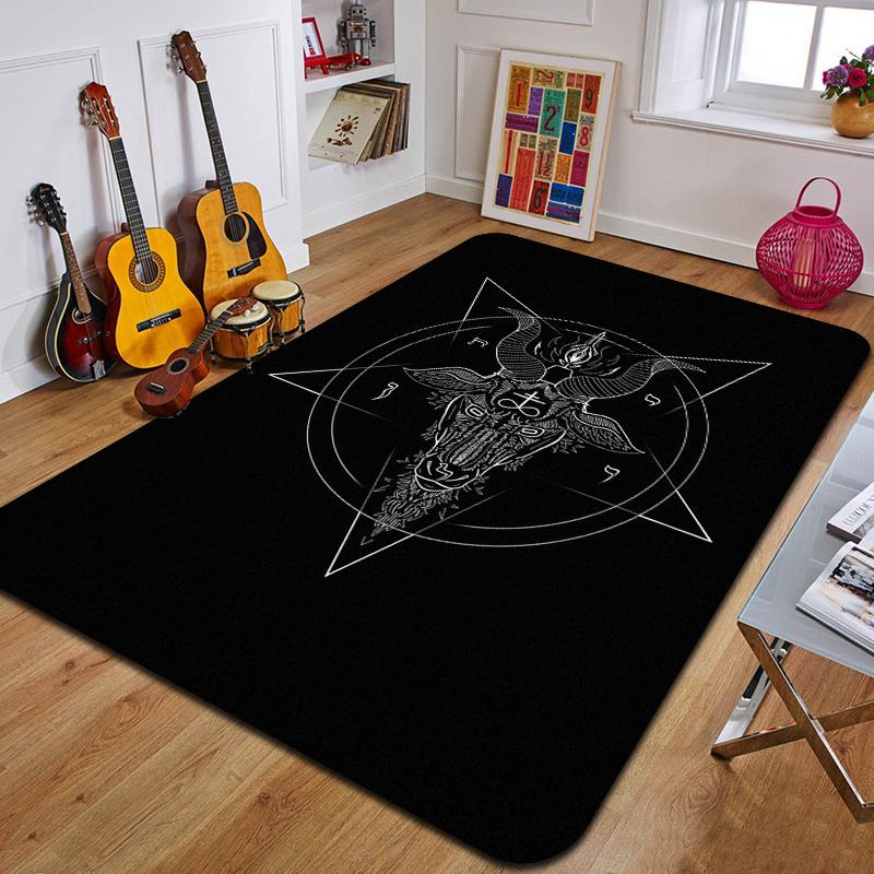 P-Pentagram Printed Carpet Fashion Yoga Mat Non-Slip Carpet Bedroom Decoration Outdoor Carpet Bedroom Birthday Gift