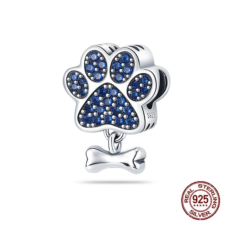 Charms Copper Bone Cute Paw Prints Beads Charms Fit Original Charm Bracelet Necklace Beads Diy Jewerlry Accessories